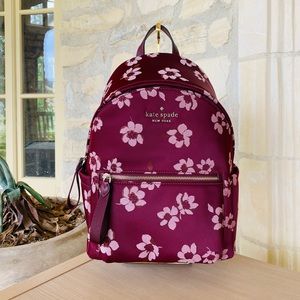 Kate Spade Little Better Chelsea Medium Dancing Blooms Print Nylon Backpack Bag